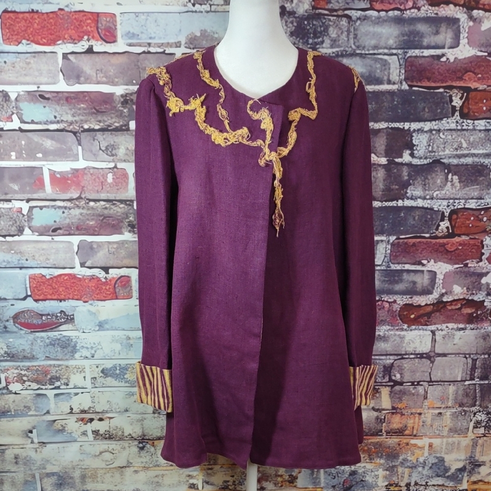 Creative Couture By Linda Linen Swing Jacket